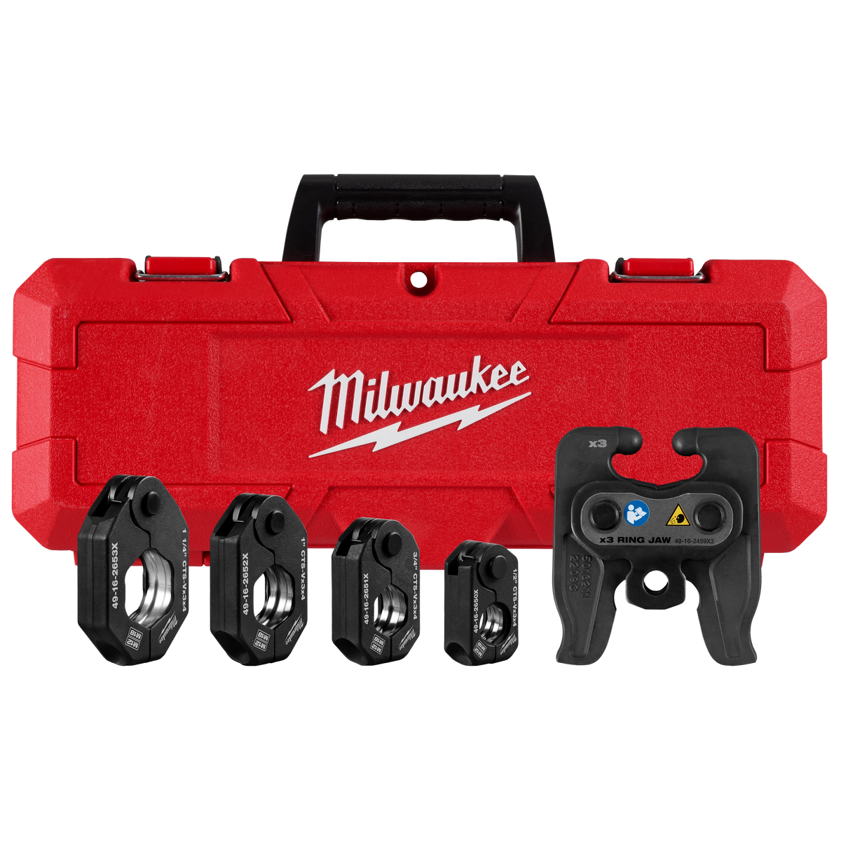 Milwaukee 49-16-2490X 1/2" - 1-1/4" CTS-V Pivoting Press Ring Kit for M12 FORCE LOGIC Press Tool