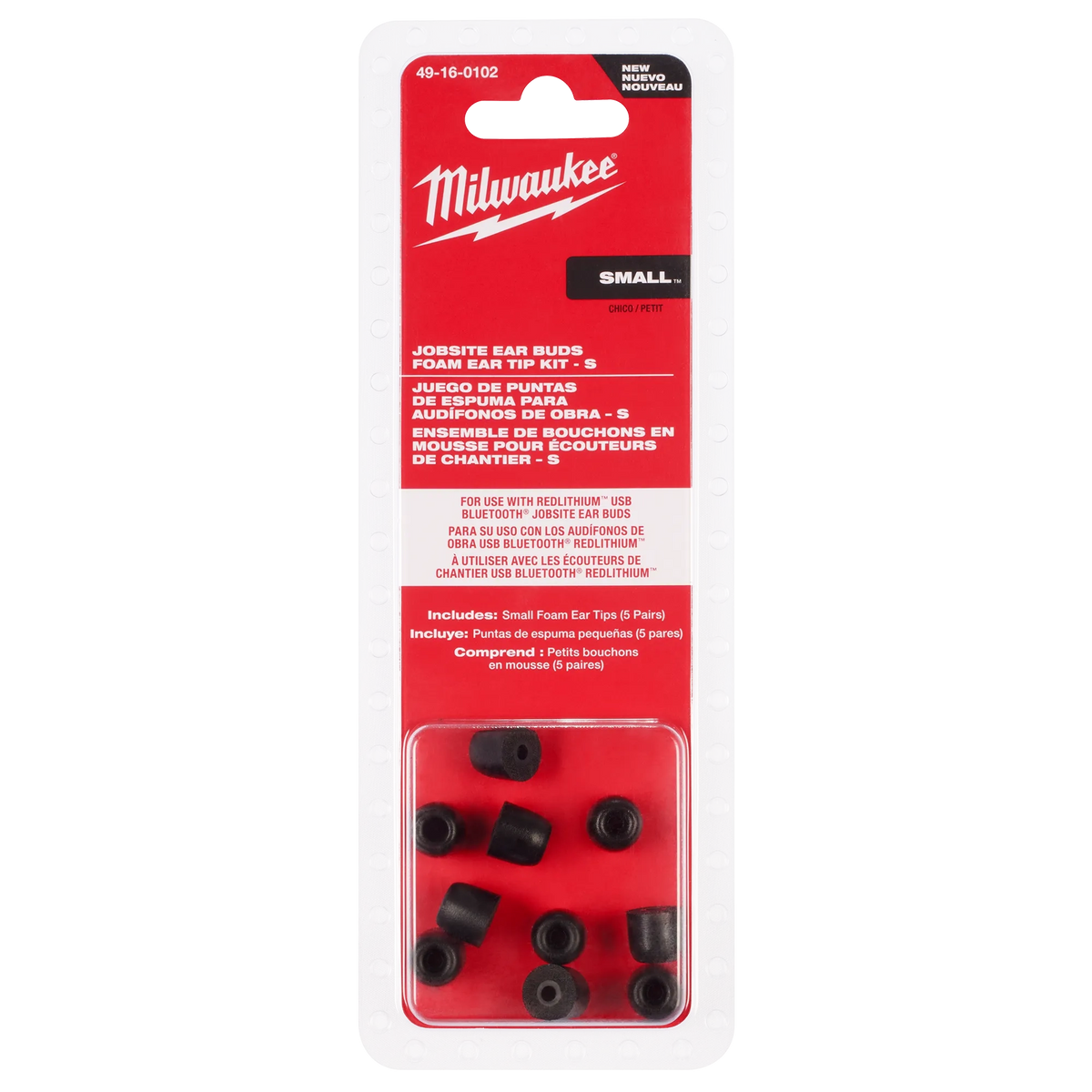Milwaukee 49-16-0102 Jobsite Earbuds Foam Ear Tip Kit - S