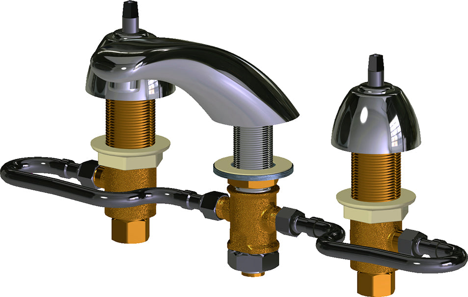 Chicago Faucets 404-HZLEHAB Lead-Free Deck-mounted manual faucet with adjustable centers