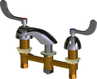 Chicago Faucets 404-V317ABCP Lead-Free Deck-mounted manual faucet with 8" centers, Brass, NPSM
