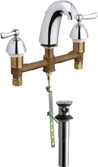 Chicago Faucets 405-E37VP390POAB Lead-Free Deck-mounted manual faucet with 8" centers