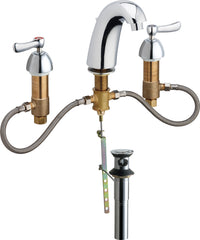 Chicago Faucets 405-HE37V390XKPOAB Lead-Free Deck-mounted manual faucet with adjustable centers