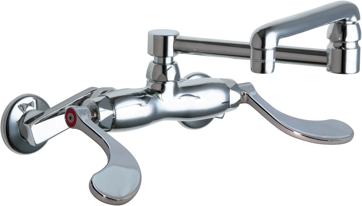 Chicago Faucets 445-DJ13-317XKABCP Lead-Free Wall-mounted manual faucet with adjustable centers