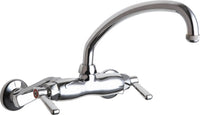 Chicago Faucets 445-L9E1ABCP Lead-Free Wall-mounted manual faucet with adjustable centers
