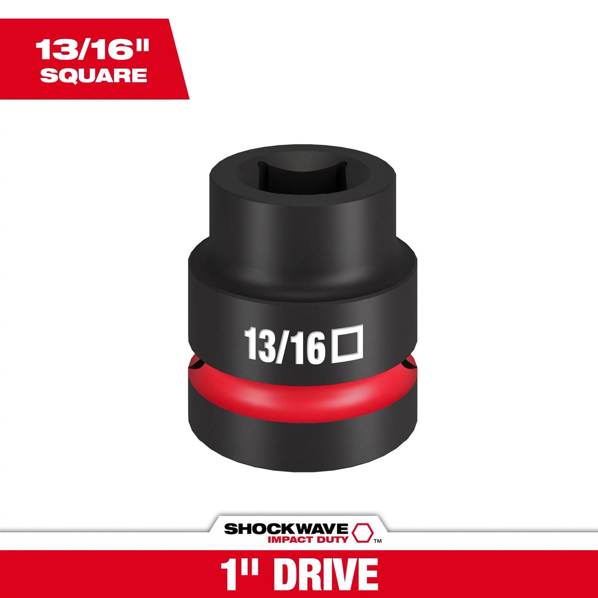 Milwaukee 49-66-7841 SHOCKWAVE Impact Duty 1" Drive 13/16" Standard 4 Point Square Socket