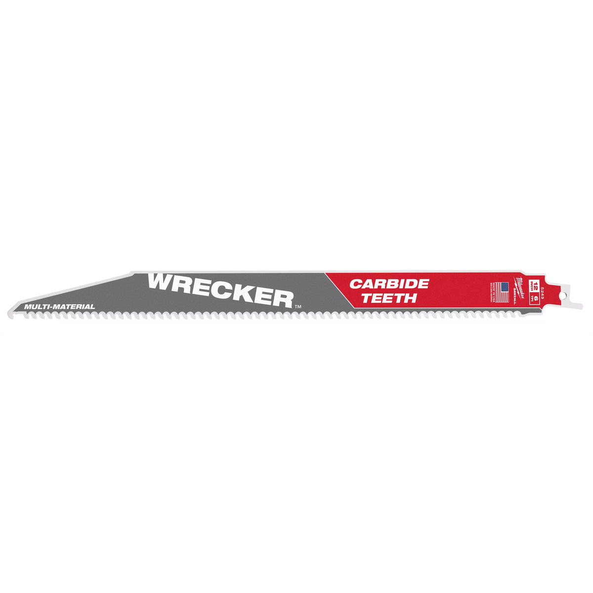 Milwaukee 48-00-5243 12" 6 TPI WRECKER with Carbide Teeth SAWZALL Blade for Multi-Material (Pack of 5)