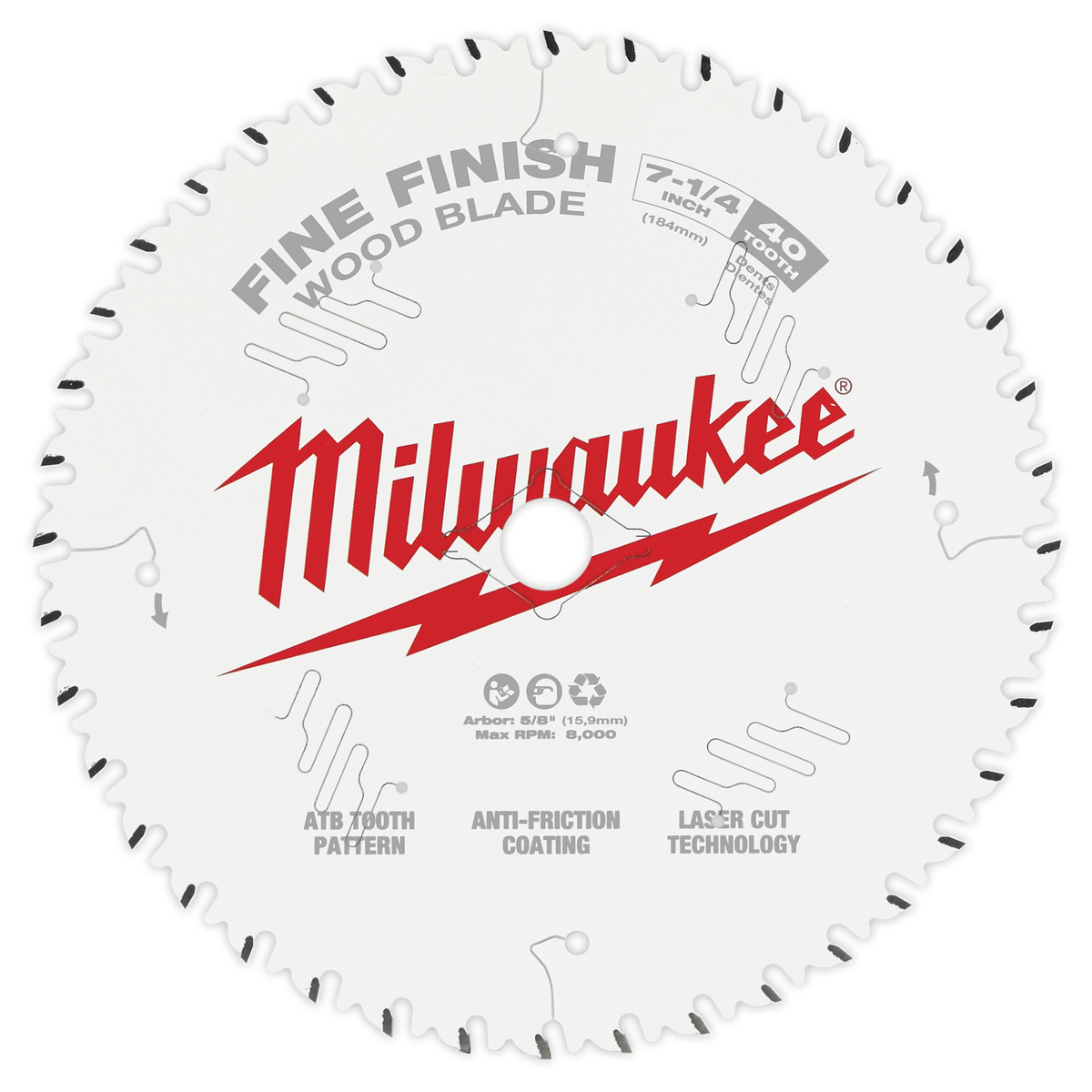 Milwaukee 48-41-0622 6-1/2" 40T Fine Finish Circular Saw Blade Bulk 10