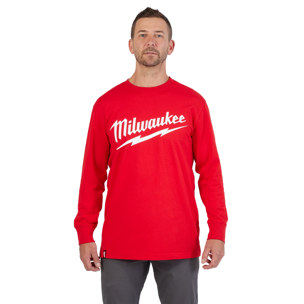 Milwaukee 608R-3X Heavy Duty Tee - Long Sleeve Logo Red 3X