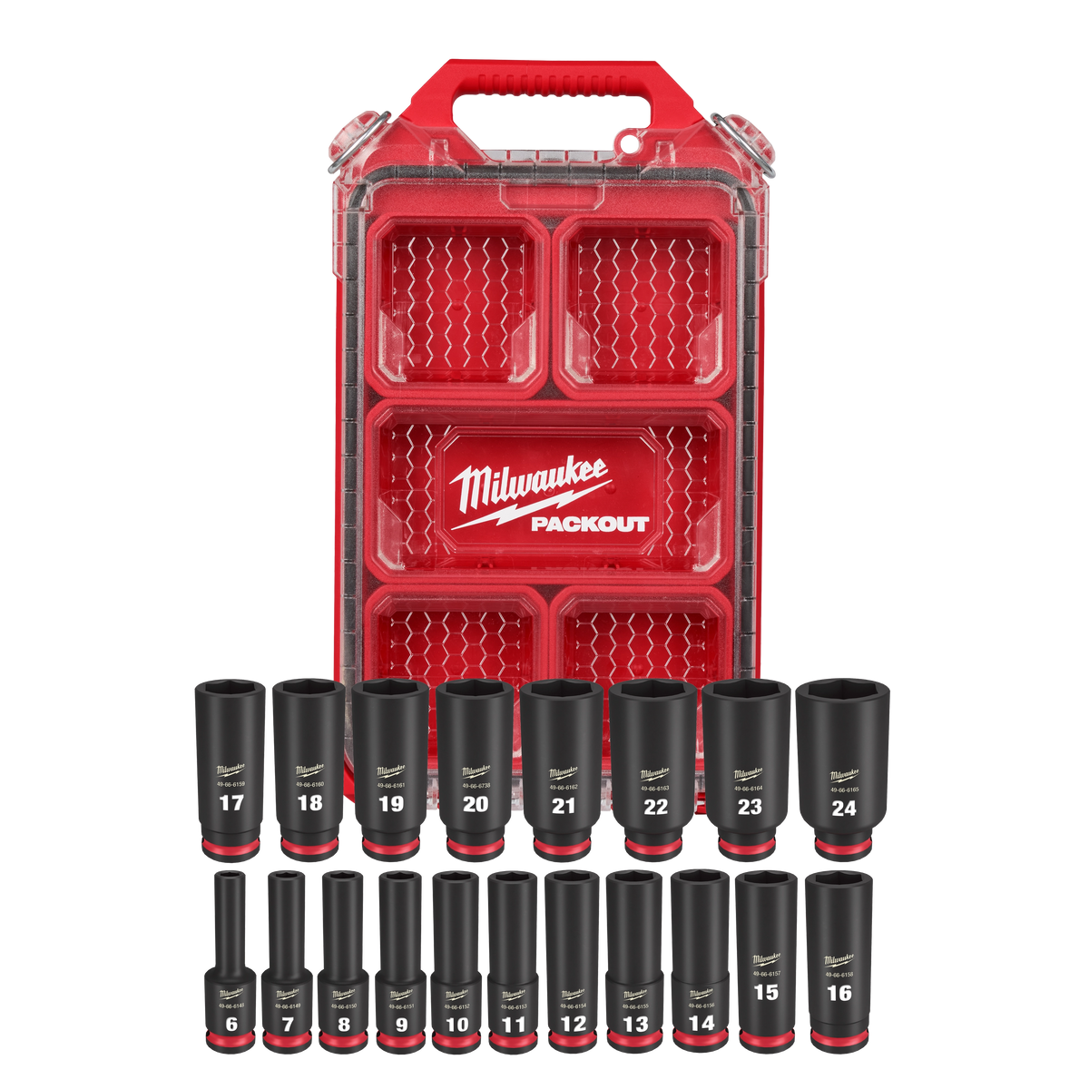 Milwaukee 49-66-6801 19PC SHOCKWAVE Impact Duty Socket 3/8” Drive MM Set with PACKOUT