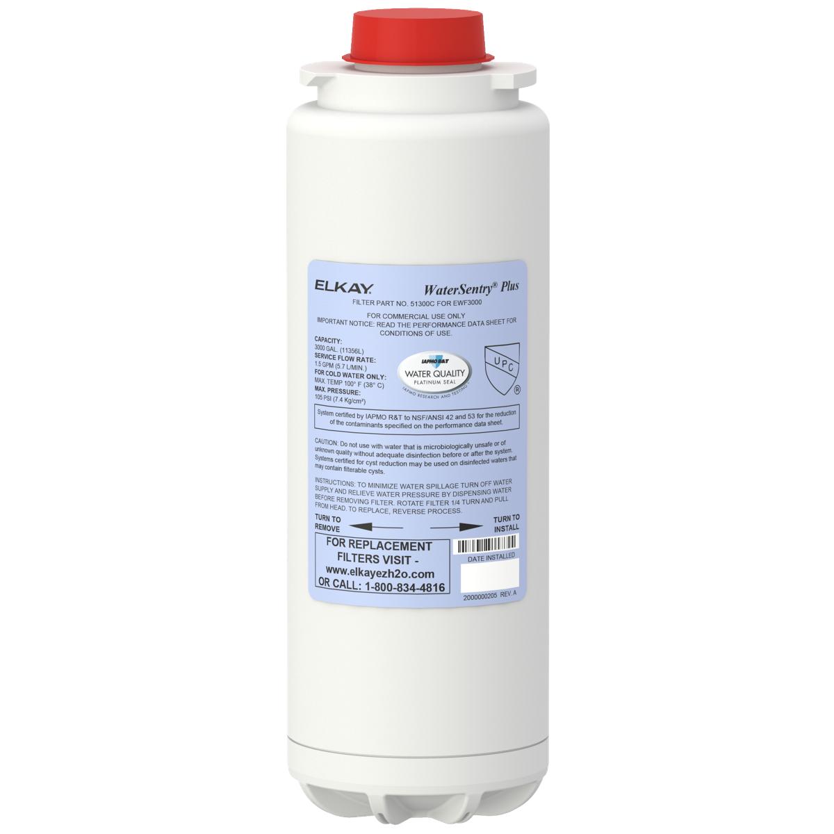 Elkay 51300C Replacement Filter Cartridge, 3,000 Gal