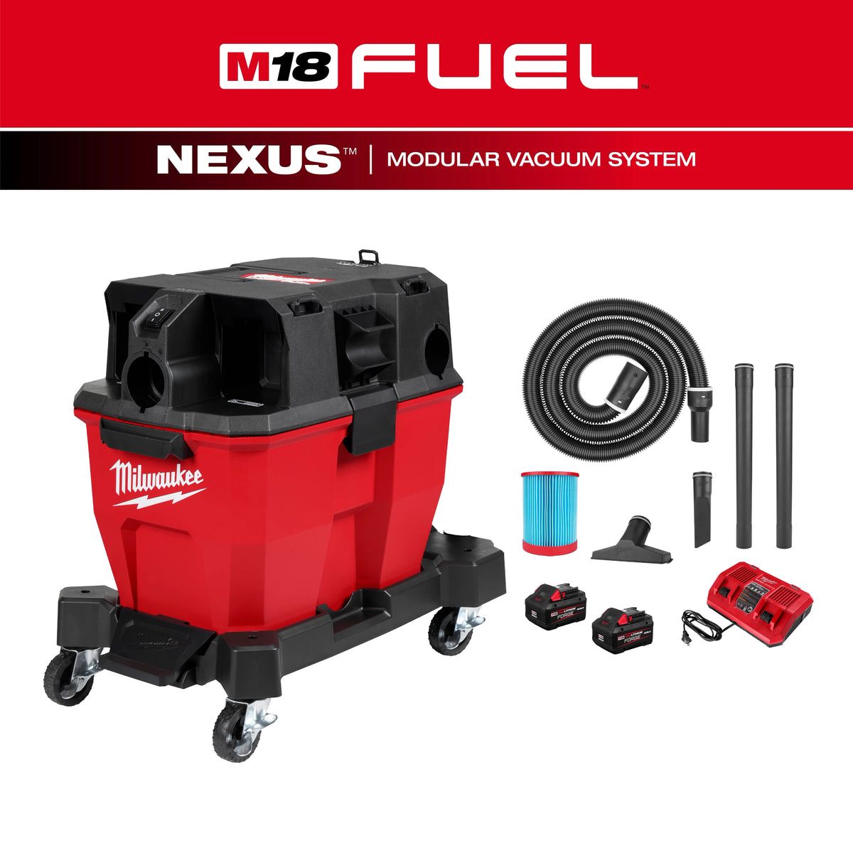 Milwaukee 0920-22HD M18 FUEL NEXUS 9 Gallon Dual-Battery Wet/Dry Vacuum Kit