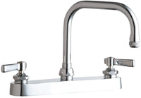 Chicago Faucets 527-ABCP Lead-Free Deck-mounted manual faucet with 8" centers, Brass, NPSM