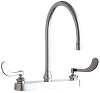 Chicago Faucets 527-GN8AE3-317ABCP Lead-Free Deck-mounted manual faucet with 8" centers