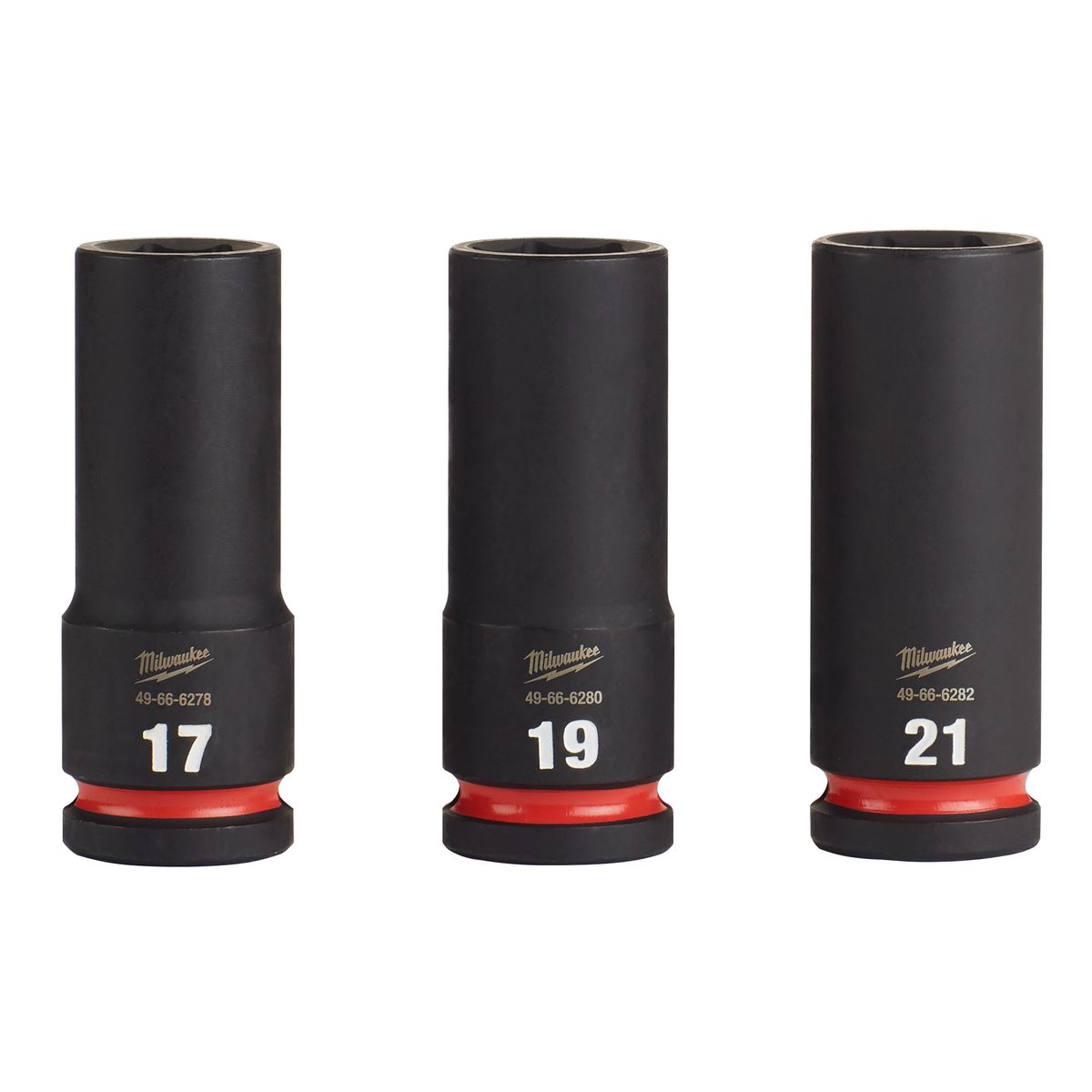 Milwaukee 49-66-7025 3PC SHOCKWAVE Impact Duty 1/2" Drive Metric Deep 6 Point Socket Set