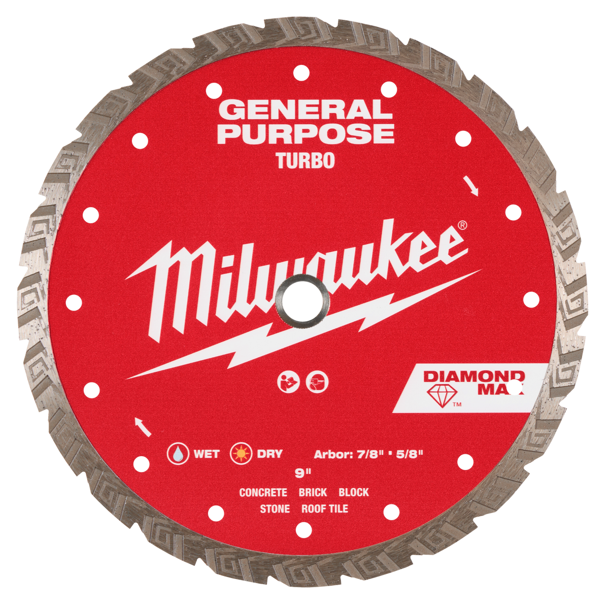 Milwaukee 49-93-9109 9" DIAMOND MAX Turbo, General Purpose Diamond Blade (Pack of 5)