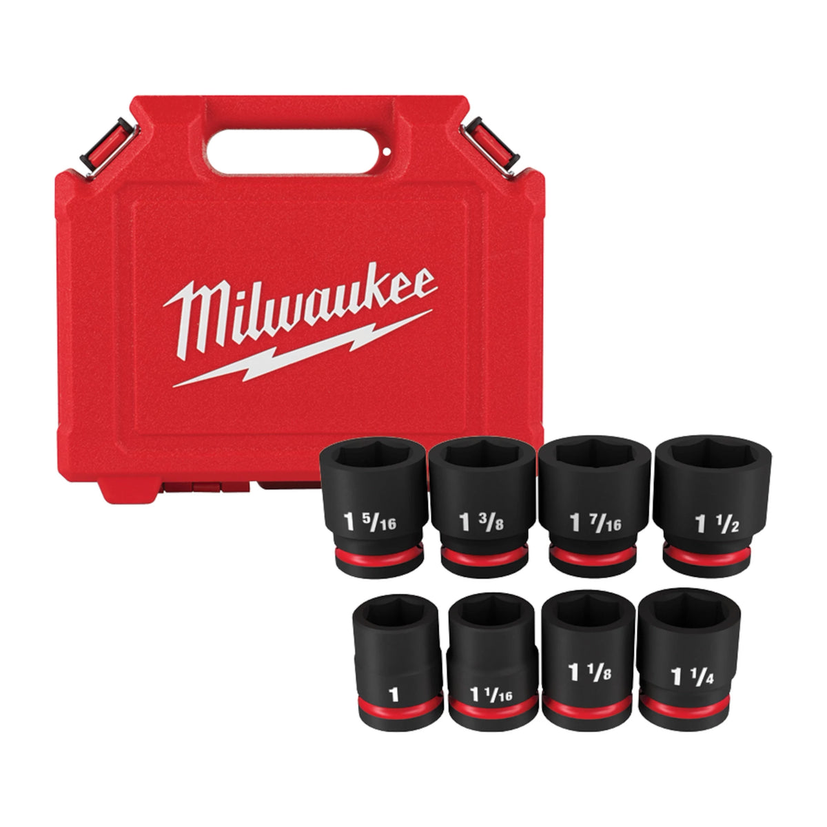 Milwaukee 49-66-7017 8PC SHOCKWAVE Impact Duty 3/4" Drive SAE Standard 6 Point Socket Set