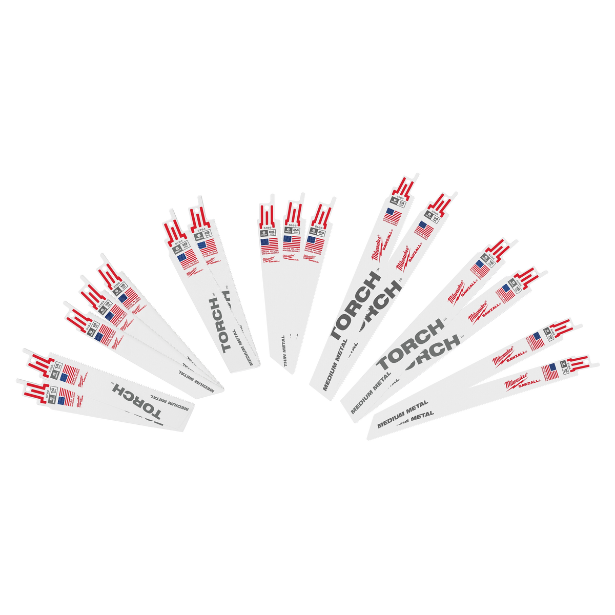 Milwaukee 49-22-1216 16PC Metal Cutting SAWZALL Blade Set