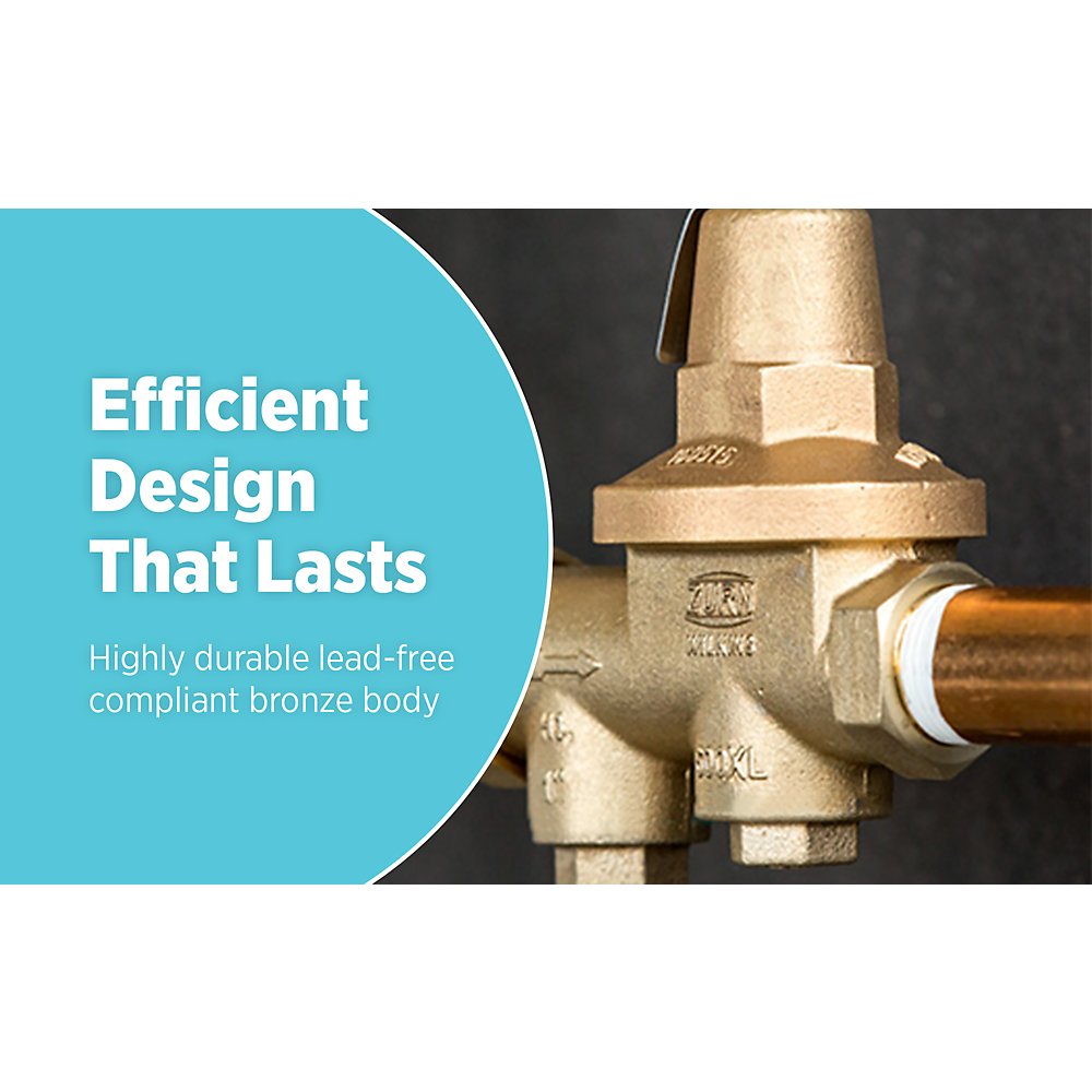 Zurn 114-600XLC 1-1/4" Lead-Free Water Pressure Reducing Valve with Removable Integral Strainer