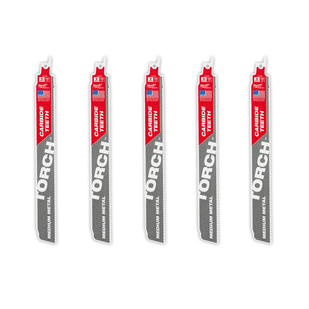 Milwaukee 48-00-5552 9" 10 TPI TORCH with Carbide Teeth SAWZALL Blade for Conduit and Strut (3 PK)