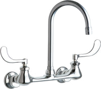 Chicago Faucets 631-GN2AE3ABCP Lead-Free Wall-mounted manual faucet with adjustable centers
