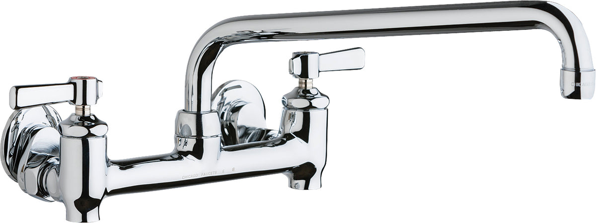 Chicago Faucets 640-L12E35-369YAB Lead-Free Wall-mounted manual faucet with adjustable centers