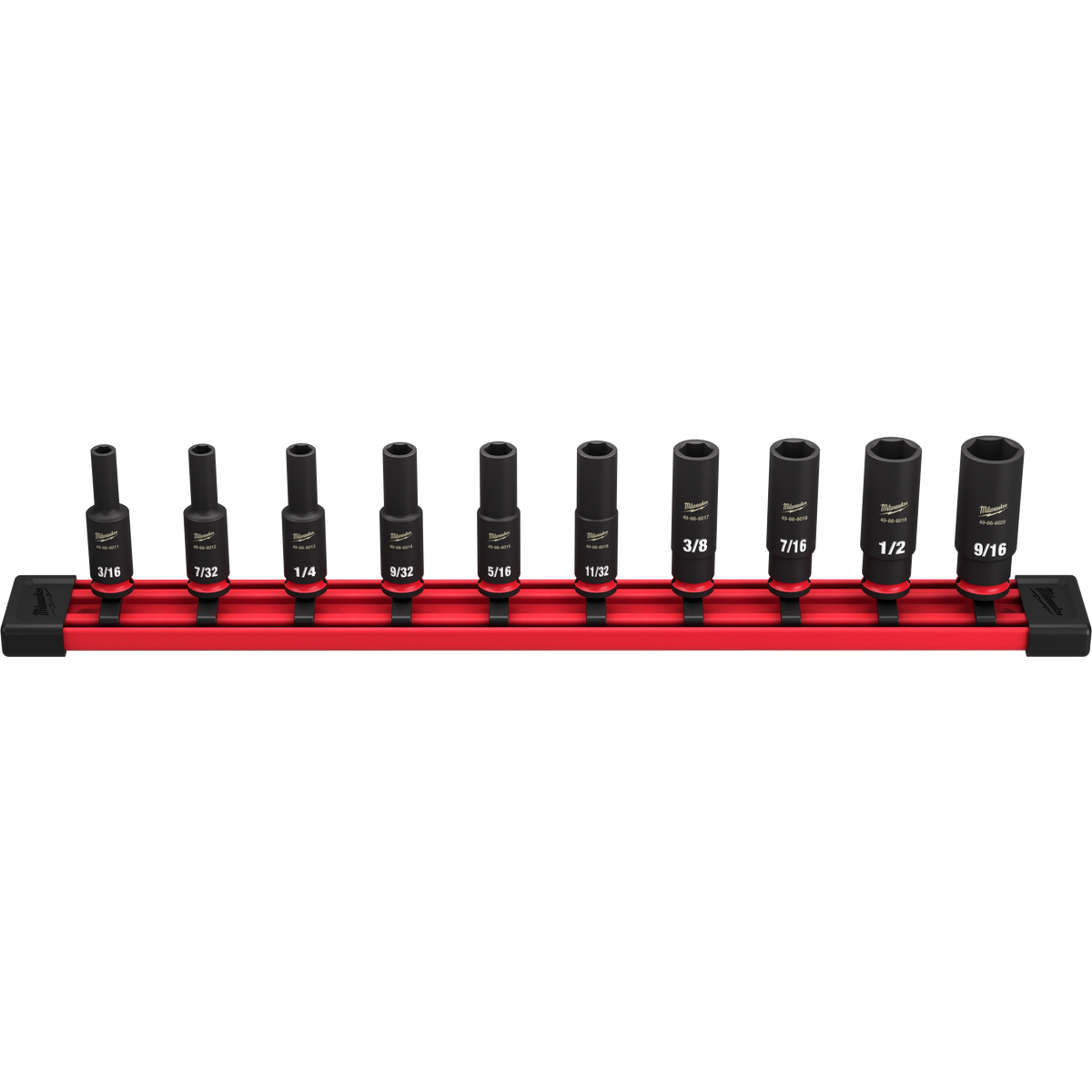 Milwaukee 49-66-7001 10PC SHOCKWAVE Impact Duty SAE Deep 6 Point Socket Set