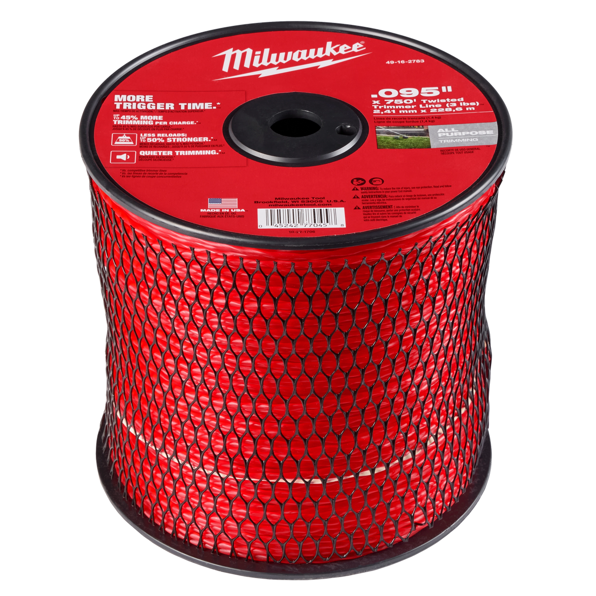 Milwaukee 49-16-2783 .095" x 750’ (3 lbs.) Twisted Trimmer Line