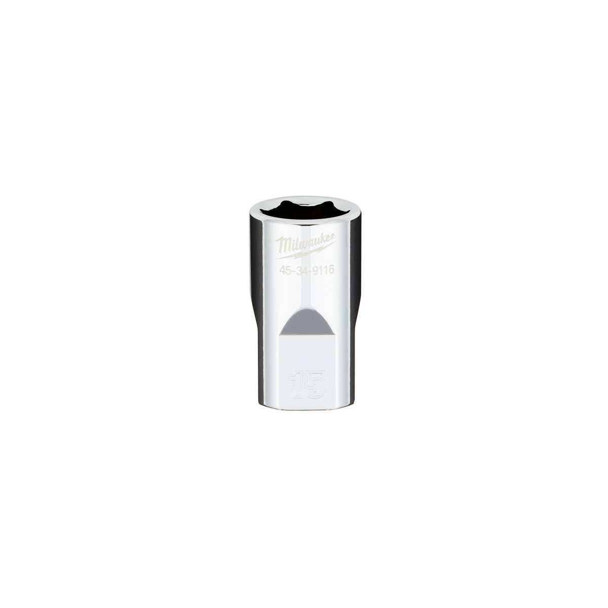 Milwaukee 45-34-9116 1/2" Drive 15MM Metric 6-Point Socket with FOUR FLAT Sides