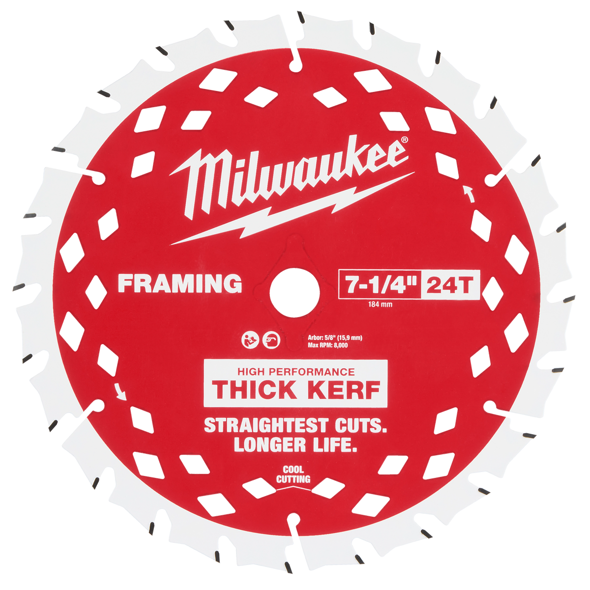 Milwaukee 48-41-0740 7-1/4" 24T Thick Kerf Framing Circular Saw Blades Bulk 10