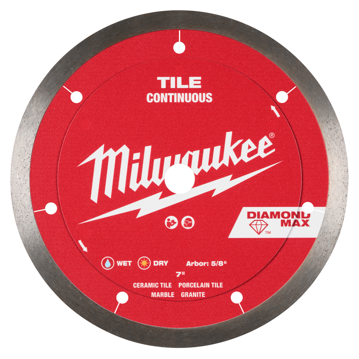 Milwaukee 49-93-9207 7" DIAMOND MAX Continuous, Tile Diamond Blade (Pack of 5)