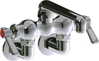 Chicago Faucets 772-E35SSABCP Lead-Free Wall-mounted manual faucet with 3-3/8" centers
