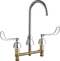 Chicago Faucets 786-GN2FC319ABCP Lead-Free Deck-mounted manual faucet with 8" centers