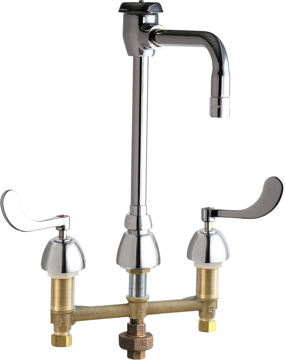 Chicago Faucets 786-TWG2BVBE3MAB Lead-Free Deck-mounted manual faucet with 8" centers