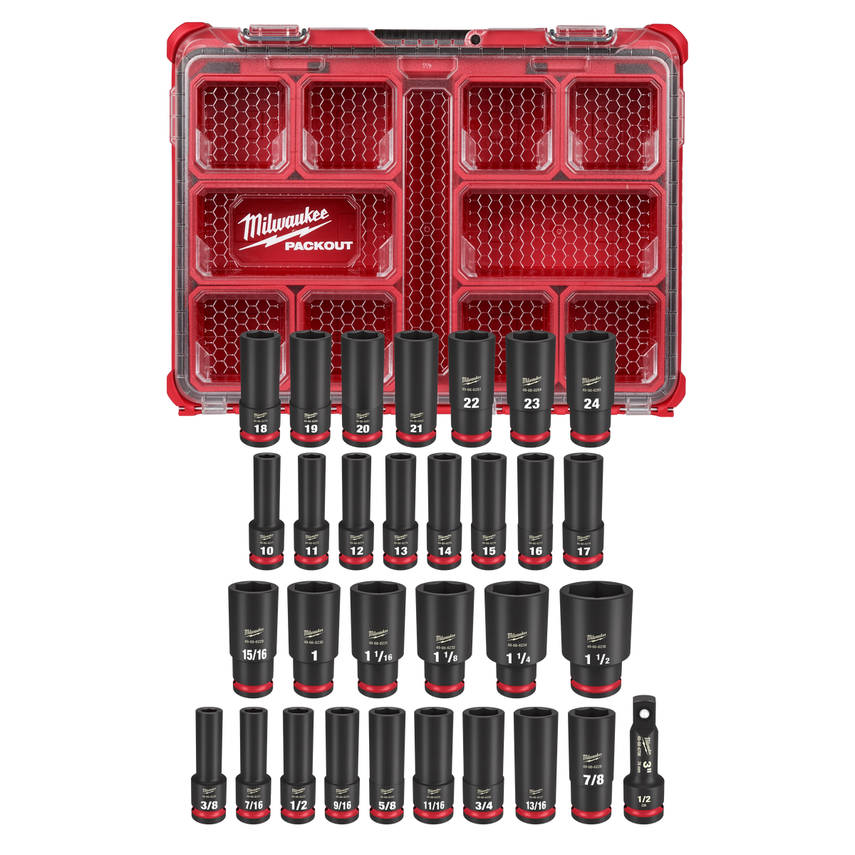 Milwaukee 49-66-6806 31PC SHOCKWAVE Impact Duty Socket 1/2” Drive Set with PACKOUT