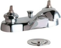 Chicago Faucets 797-E74LEHAB Lead-Free Deck-mounted manual faucet, 4" centers, with pop-up drain