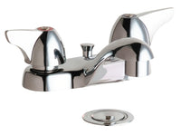 Chicago Faucets 797-V1000ABCP Lead-Free Deck-mounted manual faucet, 4" centers, with pop-up drain