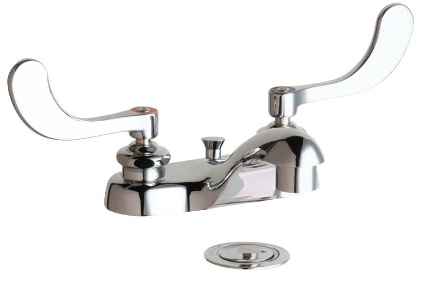 Chicago Faucets 797-V317ABCP Lead-Free Deck-mounted manual faucet, 4" centers, with pop-up drain