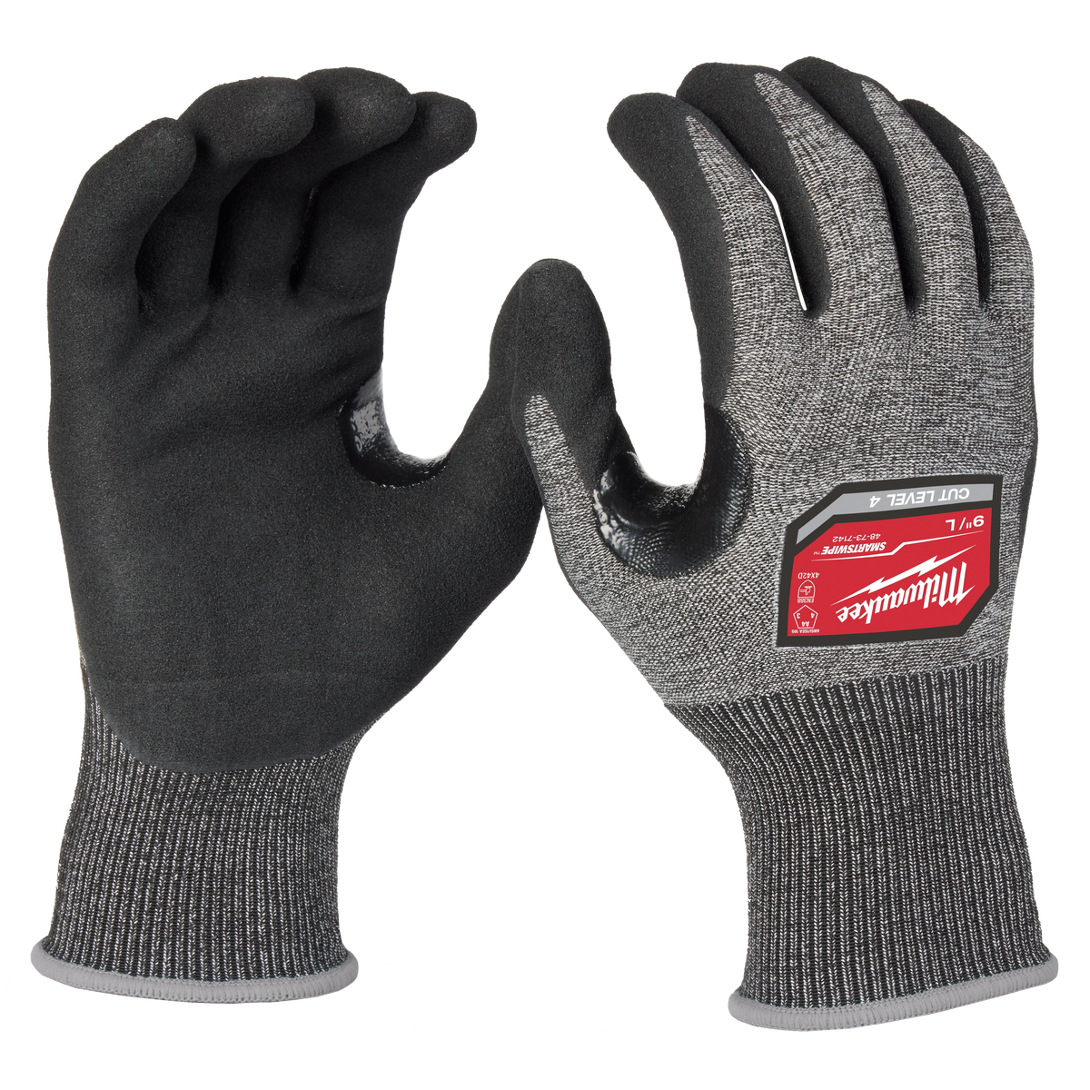 Milwaukee 48-73-7142 Cut Level 4 High-Dexterity Nitrile Dipped Gloves - L (Pack of 6)