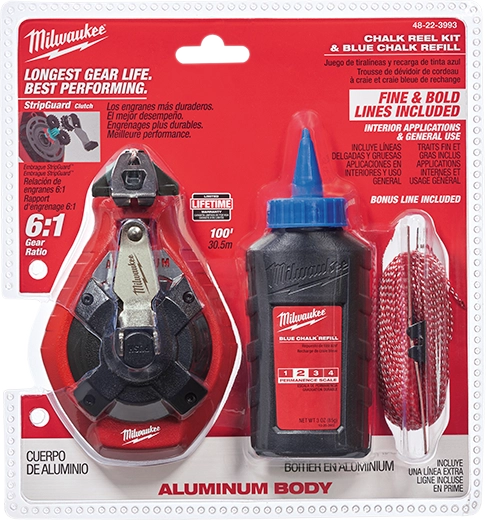 Milwaukee 48-22-3993 100 ft. Aluminum Chalk Reel Kit with Blue Chalk and Bonus Line