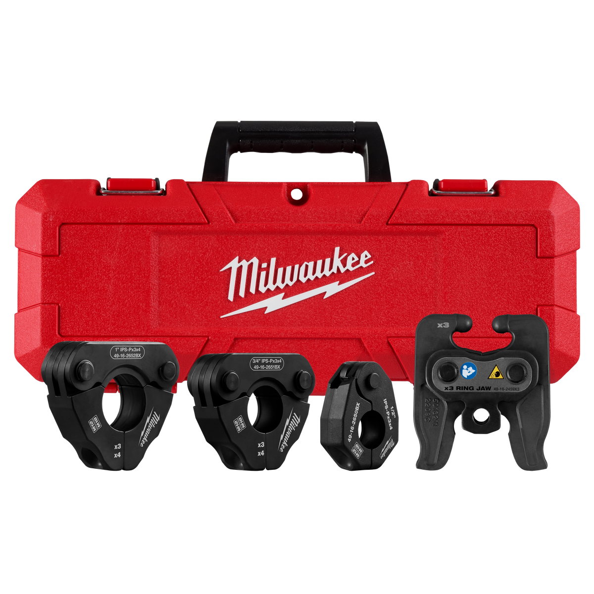 Milwaukee 49-16-2496X 1/2" - 1" IPS-P Pivoting Press Ring Kit for M12 FORCE LOGIC Press Tool