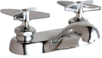 Chicago Faucets 802-633ABCP Lead-Free Deck-mounted manual faucet with 4" centers, Brass, NPSM