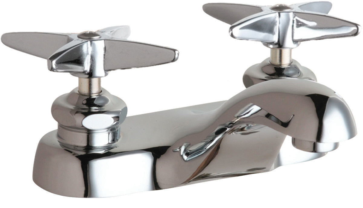 Chicago Faucets 802-E74-633ABCP Lead-Free Deck-mounted manual faucet with 4" centers