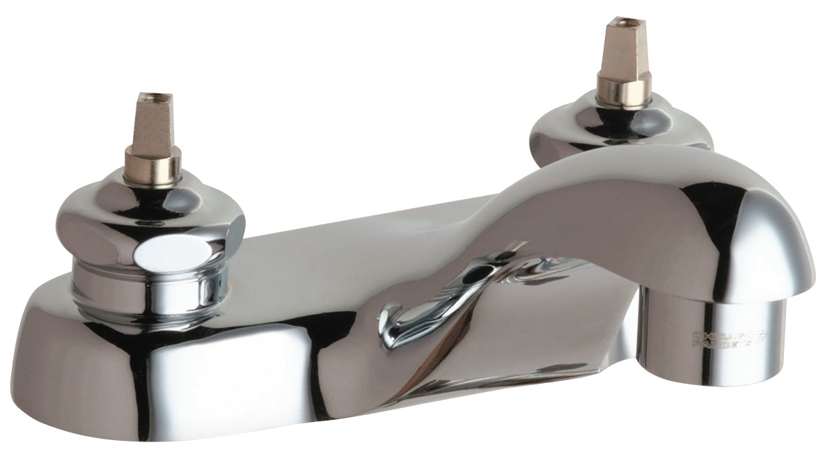Chicago Faucets 802-VE64LEHAB Lead-Free Deck-mounted manual faucet with 4" centers, Brass, NPSM