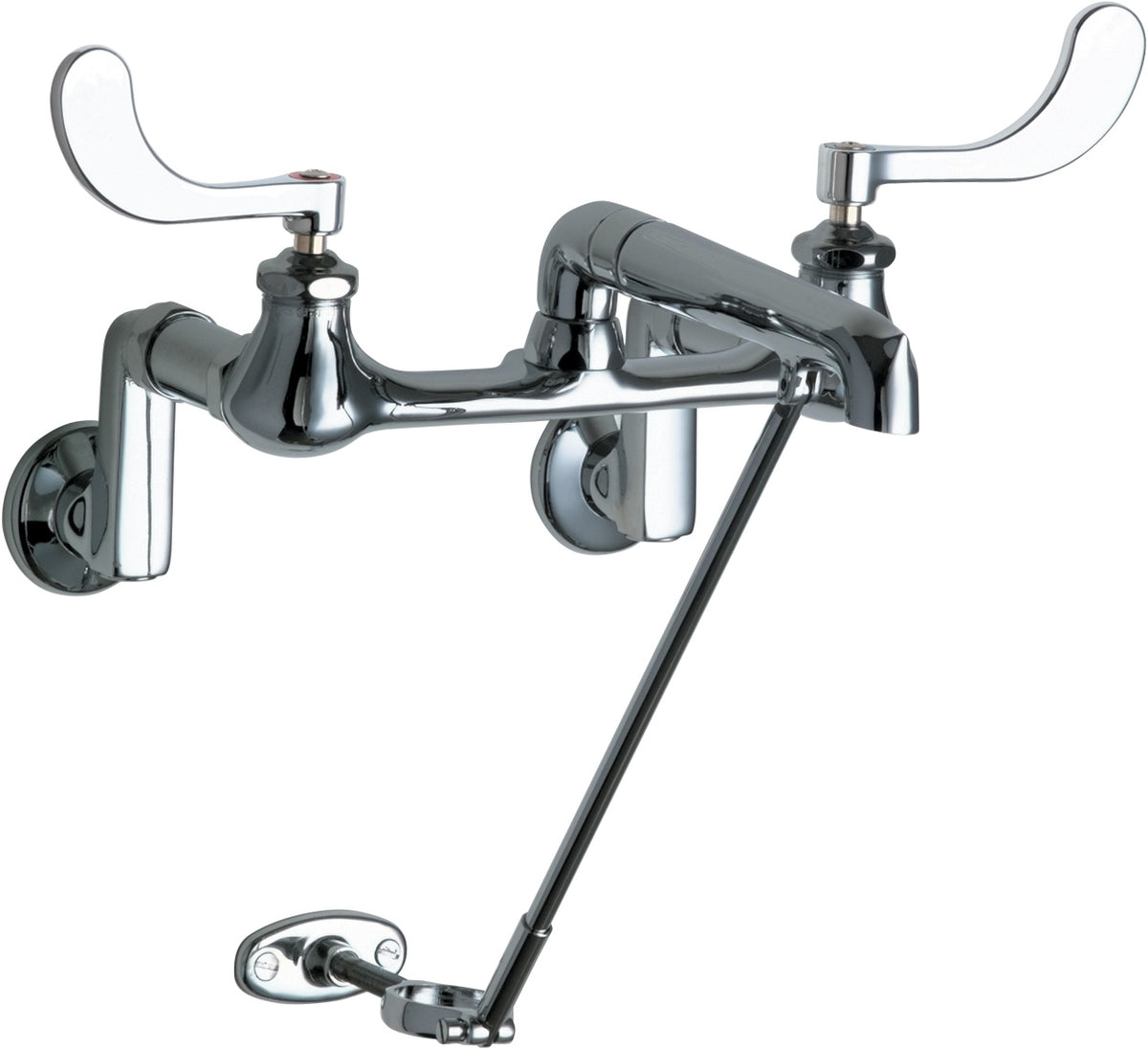 Chicago Faucets 814-317CP Wall-mounted manual faucet with adjustable centers, NPT