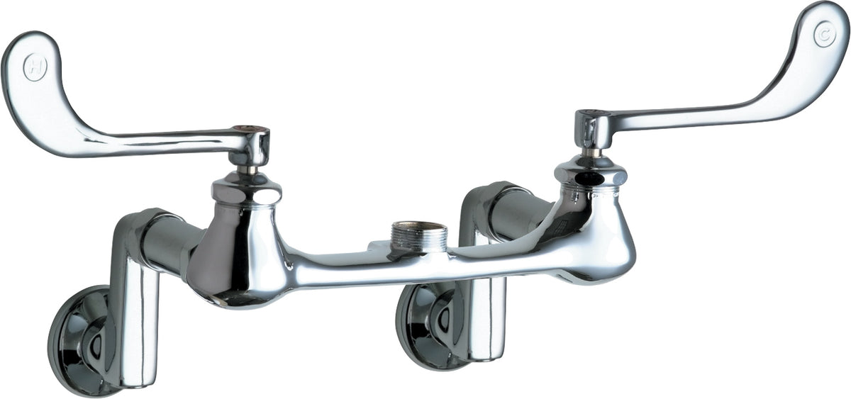 Chicago Faucets 814-LES Wall-mounted manual faucet with adjustable centers, NPT