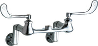 Chicago Faucets 814-LES Wall-mounted manual faucet with adjustable centers, NPT