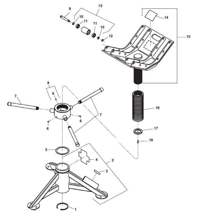 RIDGID 50837 Roller (Inc. Ref. 10,11), for RJ624 16" - 31" Large Diameter Pipe Stand and 258 Power Pipe Cutter
