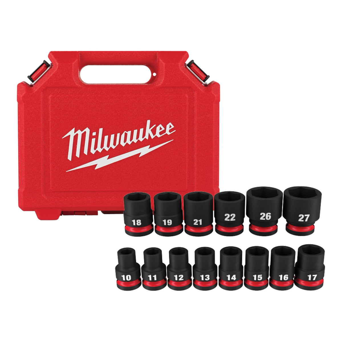 Milwaukee 49-66-7013 14PC SHOCKWAVE Impact Duty 1/2" Drive Metric Standard 6 Point Socket Set