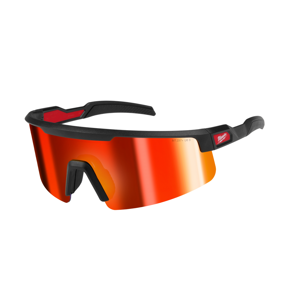 Milwaukee 48-73-2500 Wrap Around Safety Glasses - Red Mirrored Anti-Scratch Lenses (Pack of 6)