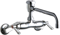 Chicago Faucets 886-L8BVBCP Wall-mounted manual faucet with adjustable centers, NPT